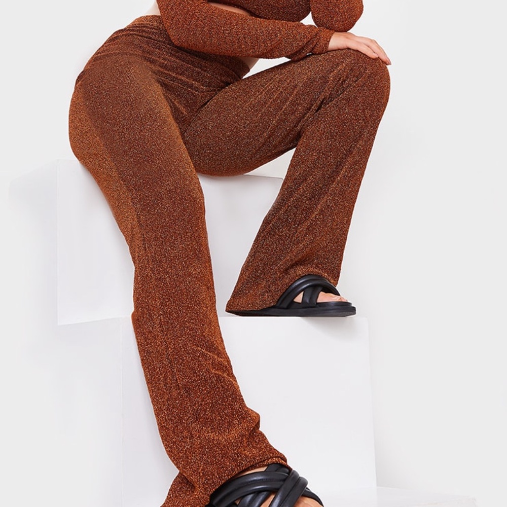 Bronze Glitter Beach Pants